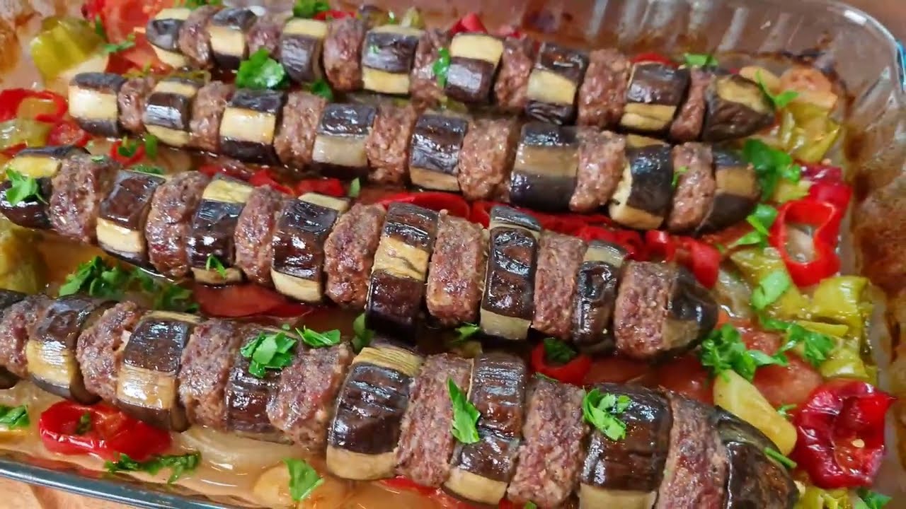 كباب باذنجان لحم